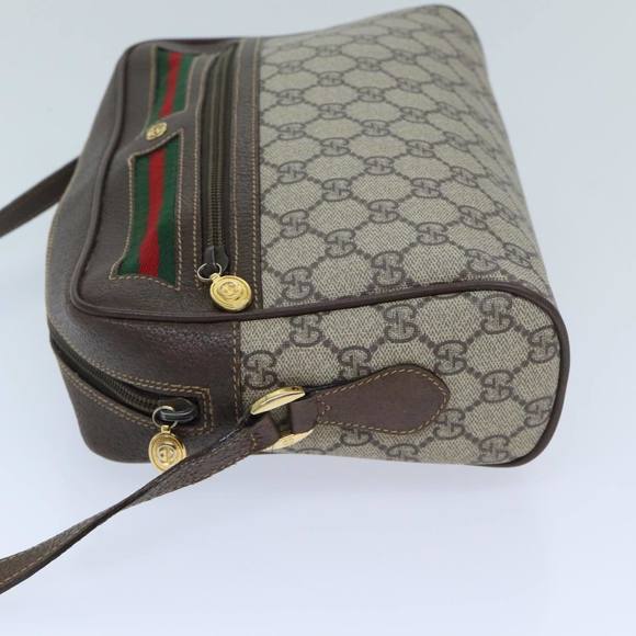 GUCCI GG Supreme Web Sherry Line Shoulder Bag PVC Beige Red 4023 001 Auth ep3849 - Picture 4 of 16